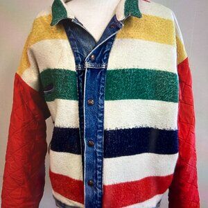 Vintage International Denim Reversible Multicolor Jean Jacket  XL